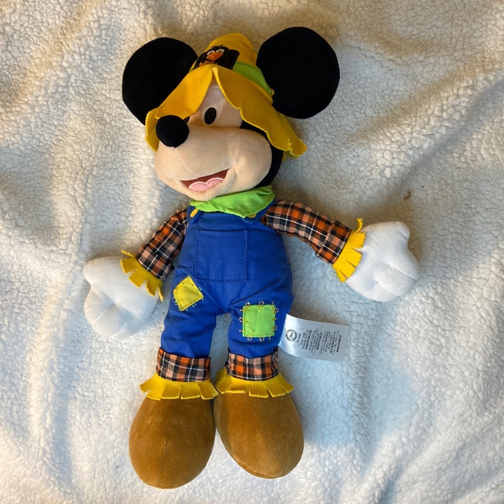 Disney store Mickey scarecrow stuffed animal